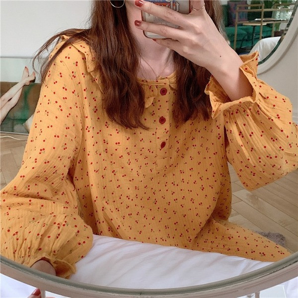 Cămașă de noapte de damă cu model și decolteu oval