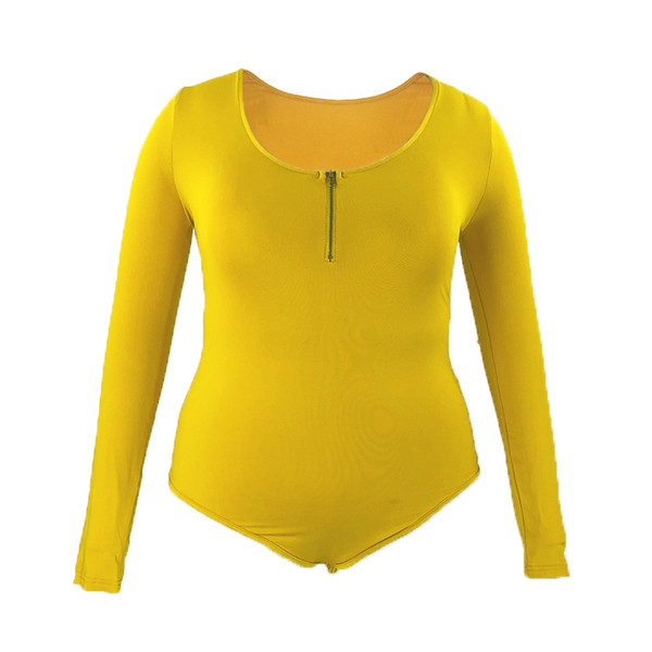 Γυναικείο κορμάκι με φερμουάρ και μακριά μανίκια σε διάφορα χρώματα