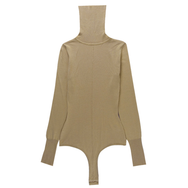 Body de dama monocolor cu guler inalt