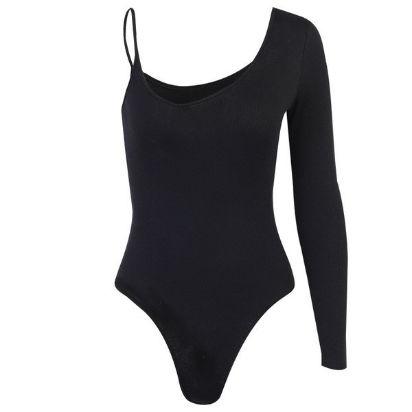 Body de damă de zi cu zi cu o mânecă în negru