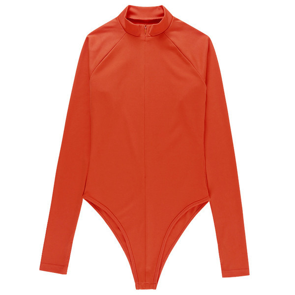 Νέο μοντέλο γυναικείο κορμάκι με φερμουάρ και μακριά μανίκια