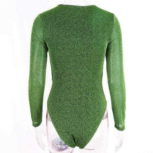 Model nou de corp de dama cu efect stralucitor in verde