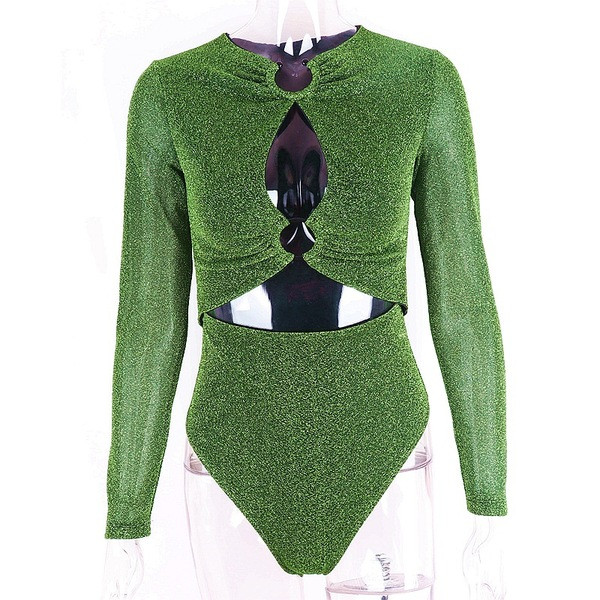 Model nou de corp de dama cu efect stralucitor in verde