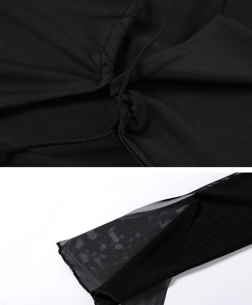 Body de damă modern cu mâneci lungi în negru