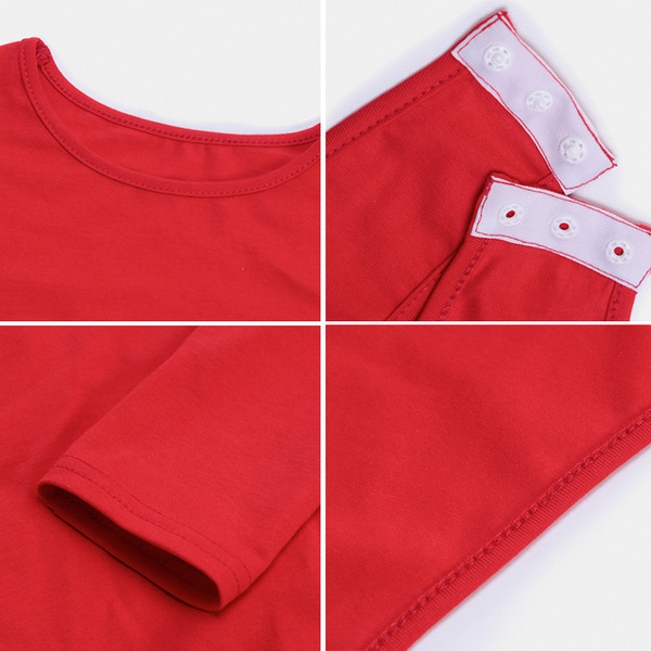 Naiste keha ovaalse kaelusega ja pikkade varrukatega neljas värvitoonis