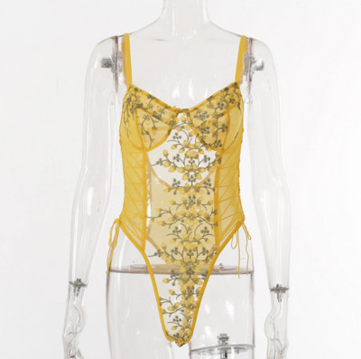 Γυναικείο κορμάκι με κεντήματα, εφέ και κορδόνια σε διάφορα χρώματα