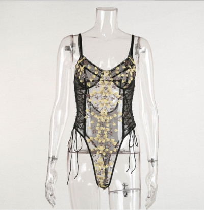 Γυναικείο κορμάκι με κεντήματα, εφέ και κορδόνια σε διάφορα χρώματα