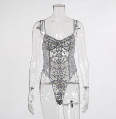 Γυναικείο κορμάκι με κεντήματα, εφέ και κορδόνια σε διάφορα χρώματα