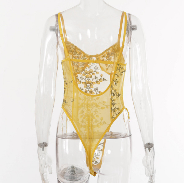 Γυναικείο κορμάκι με κεντήματα, εφέ και κορδόνια σε διάφορα χρώματα