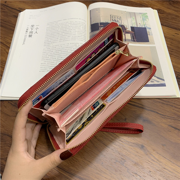 Portofel de dama modern din piele ecologica cu fermoar