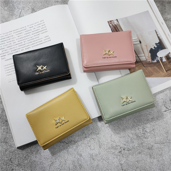 Portofel mic din piele ecologica cu decor metalic