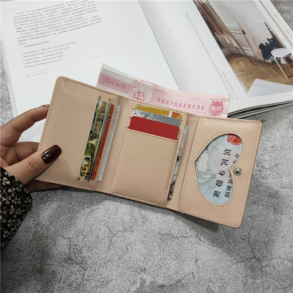 Portofel mic din piele ecologica cu decor metalic