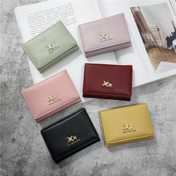 Portofel mic din piele ecologica cu decor metalic