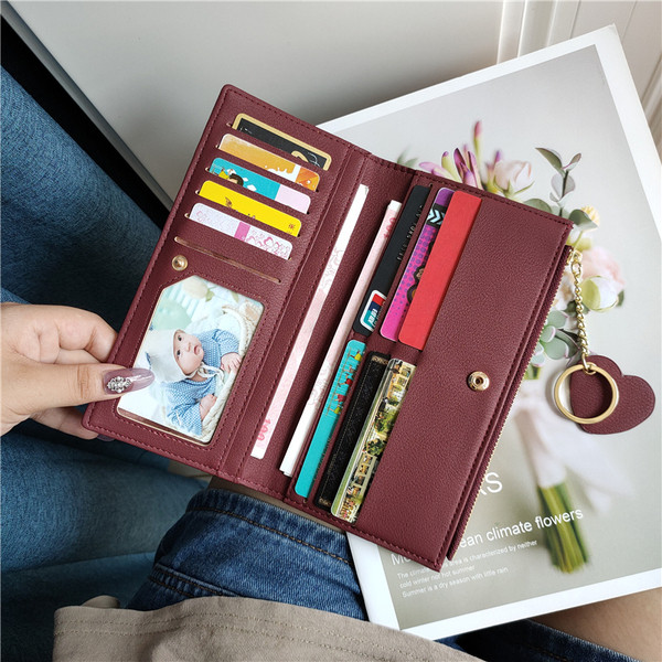 Portofel de dama modern din piele ecologica cu panglica