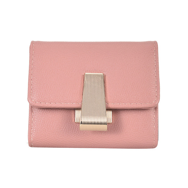 Portofel de dama din piele cu inchidere metalica