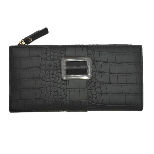 Portofel casual de dama din piele ecologica cu catarama si fermoar