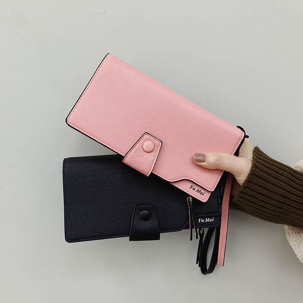 Portofel de dama din piele ecologica cu nasture in trei culori