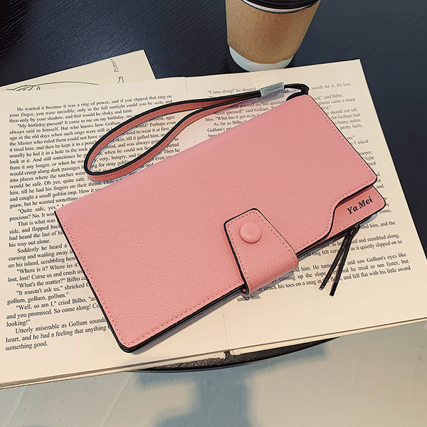 Portofel de dama din piele ecologica cu nasture in trei culori