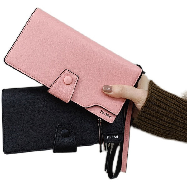 Portofel de dama din piele ecologica cu nasture in trei culori