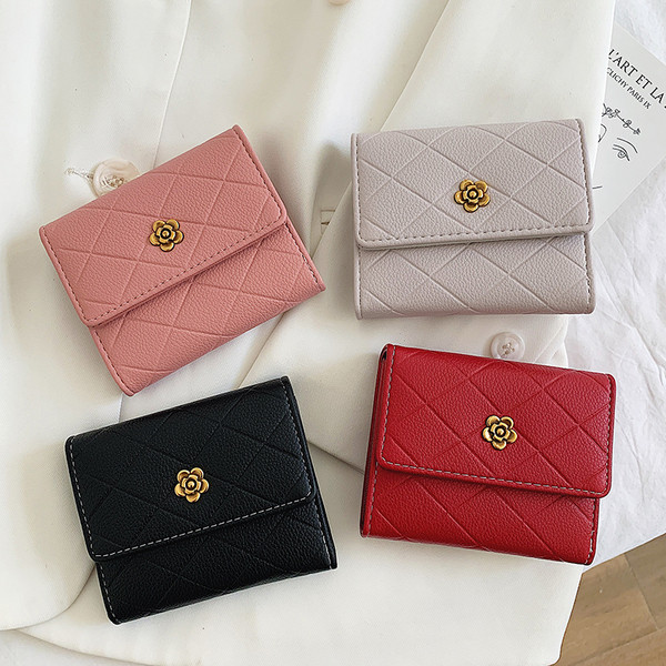 Neljas värvitoonis ruudukujuline naiste nahast rahakott