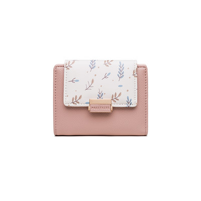 Γυναικείο έκο δερμάτινο πορτοφόλι με μεταλλική στερέωση