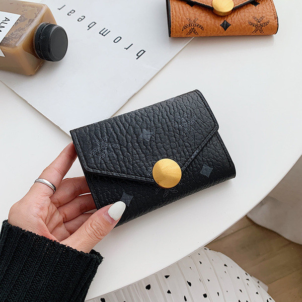 Kolmes värvitoonis metallist kinnitusega ökonahast naiste rahakott