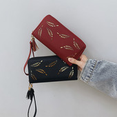 Portofel de dama cu ciucuri din imitatie de piele in mai multe culori