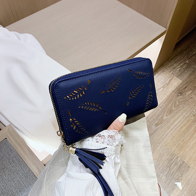 Portofel de dama cu ciucuri din imitatie de piele in mai multe culori