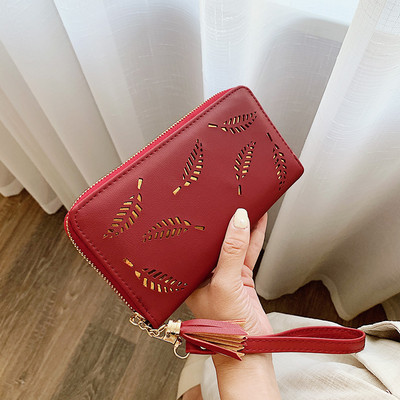 Portofel de dama cu ciucuri din imitatie de piele in mai multe culori