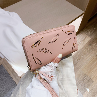 Portofel de dama cu ciucuri din imitatie de piele in mai multe culori