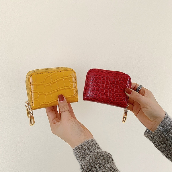 Naiste nahast rahakott luku ja metallketiga