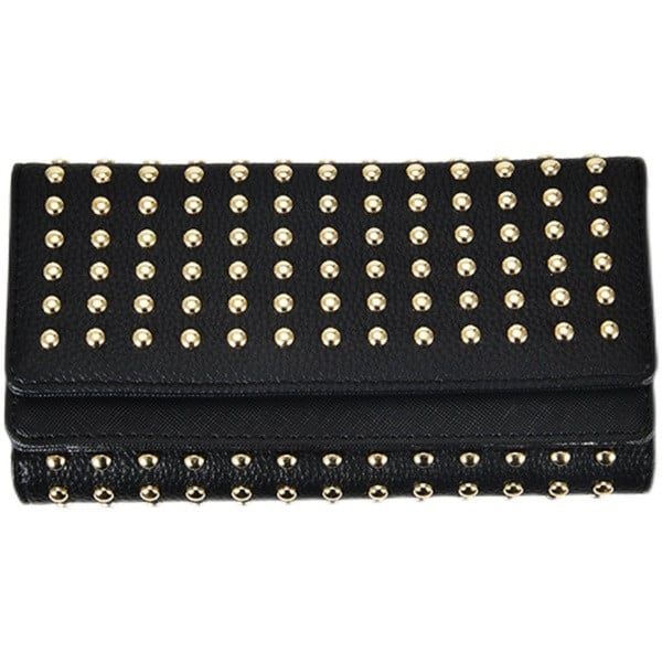 Portofel de dama modern din piele ecologica cu ochiuri metalice