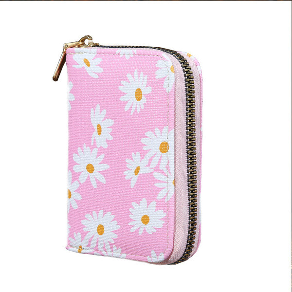 Portofel de dama cu fermoar si margarete