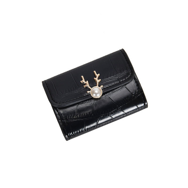 Portofel de dama cu decor metalic in forma patrata