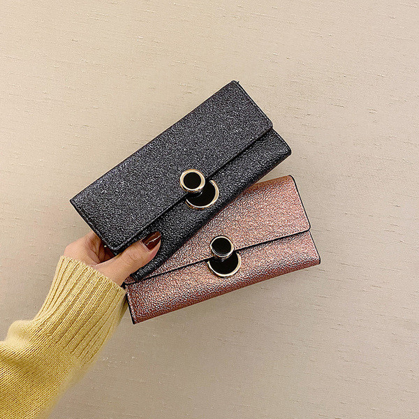 Portofel casual de dama cu model stralucitor in mai multe culori