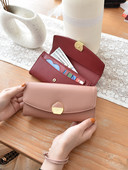 Portofel de dama model nou din piele cu catarama metalica