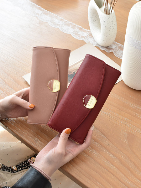 Portofel de dama model nou din piele cu catarama metalica