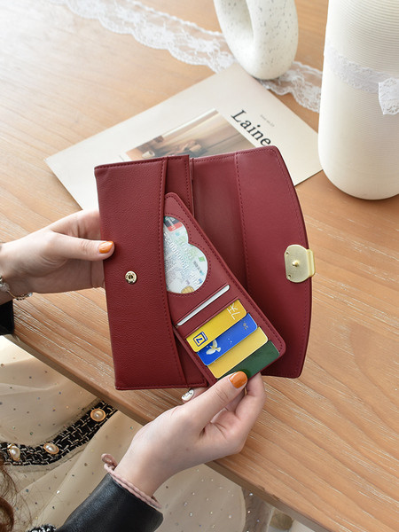 Portofel de dama model nou din piele cu catarama metalica