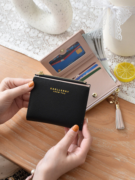 Portofel de dama cu ciucuri din imitatie de piele