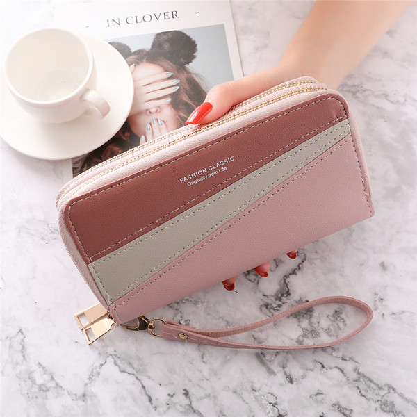 Portofel de dama modern cu fermoar dublu