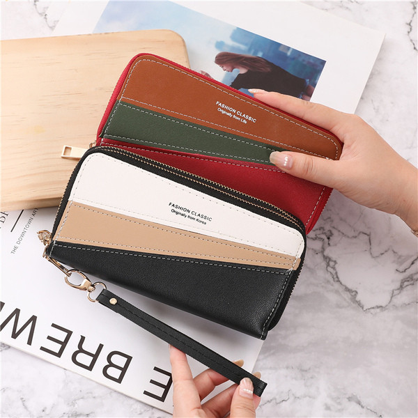 Portofel de dama modern cu fermoar dublu