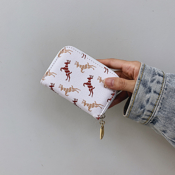 Öko-nahast moodne värvilise mustriga naiste rahakott