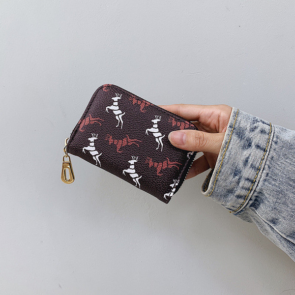 Öko-nahast moodne värvilise mustriga naiste rahakott