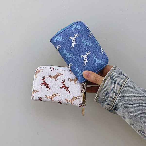 Öko-nahast moodne värvilise mustriga naiste rahakott