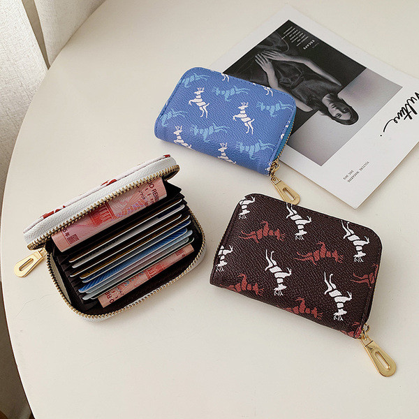 Öko-nahast moodne värvilise mustriga naiste rahakott