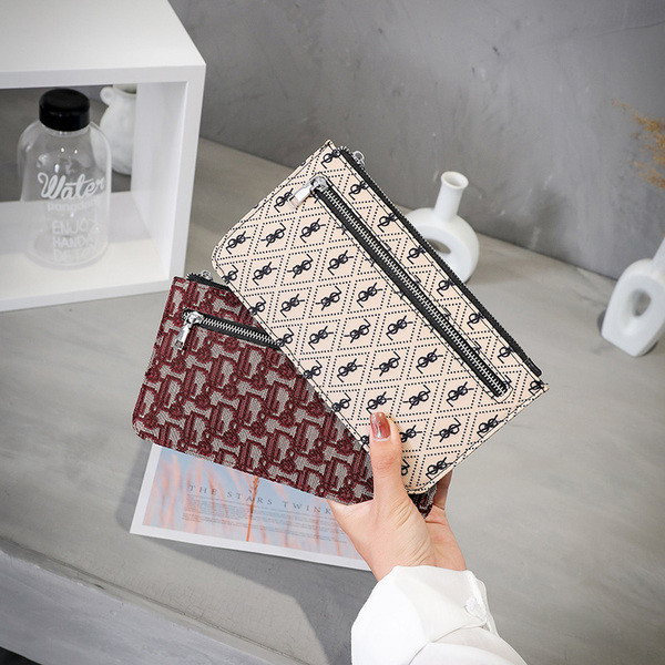 Portofel de zi cu zi pentru femei cu fermoar și buzunar frontal