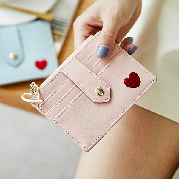 Portofel de dama cu fermoar si inima metalica