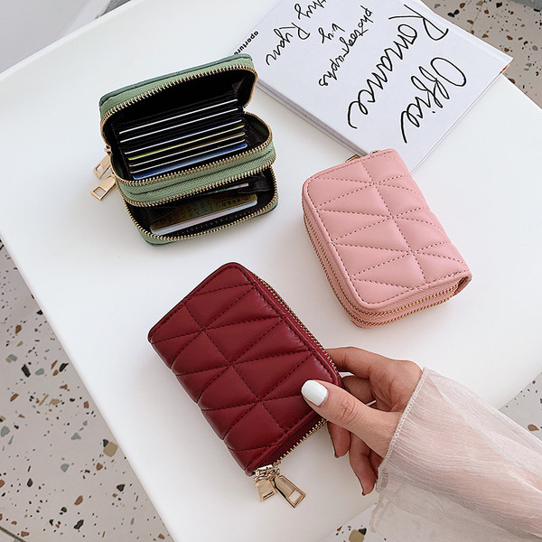 Portofel de dama din imitatie de piele si fermoar