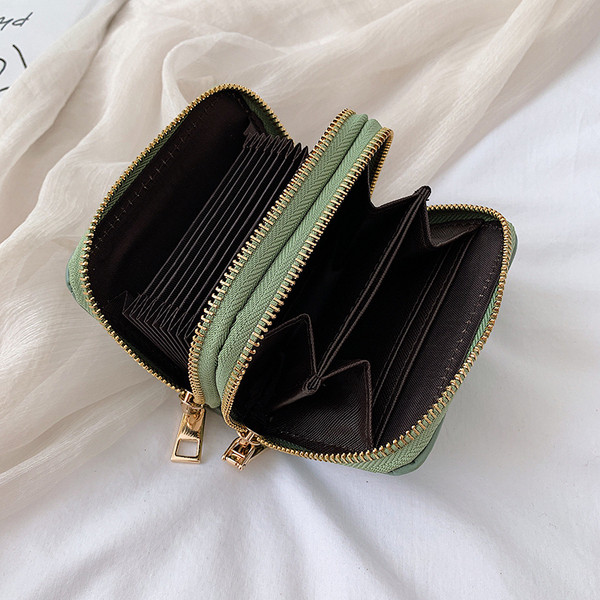 Portofel de dama din imitatie de piele si fermoar