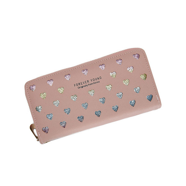 Moodne naiste rahakott südamete ja kirjaga